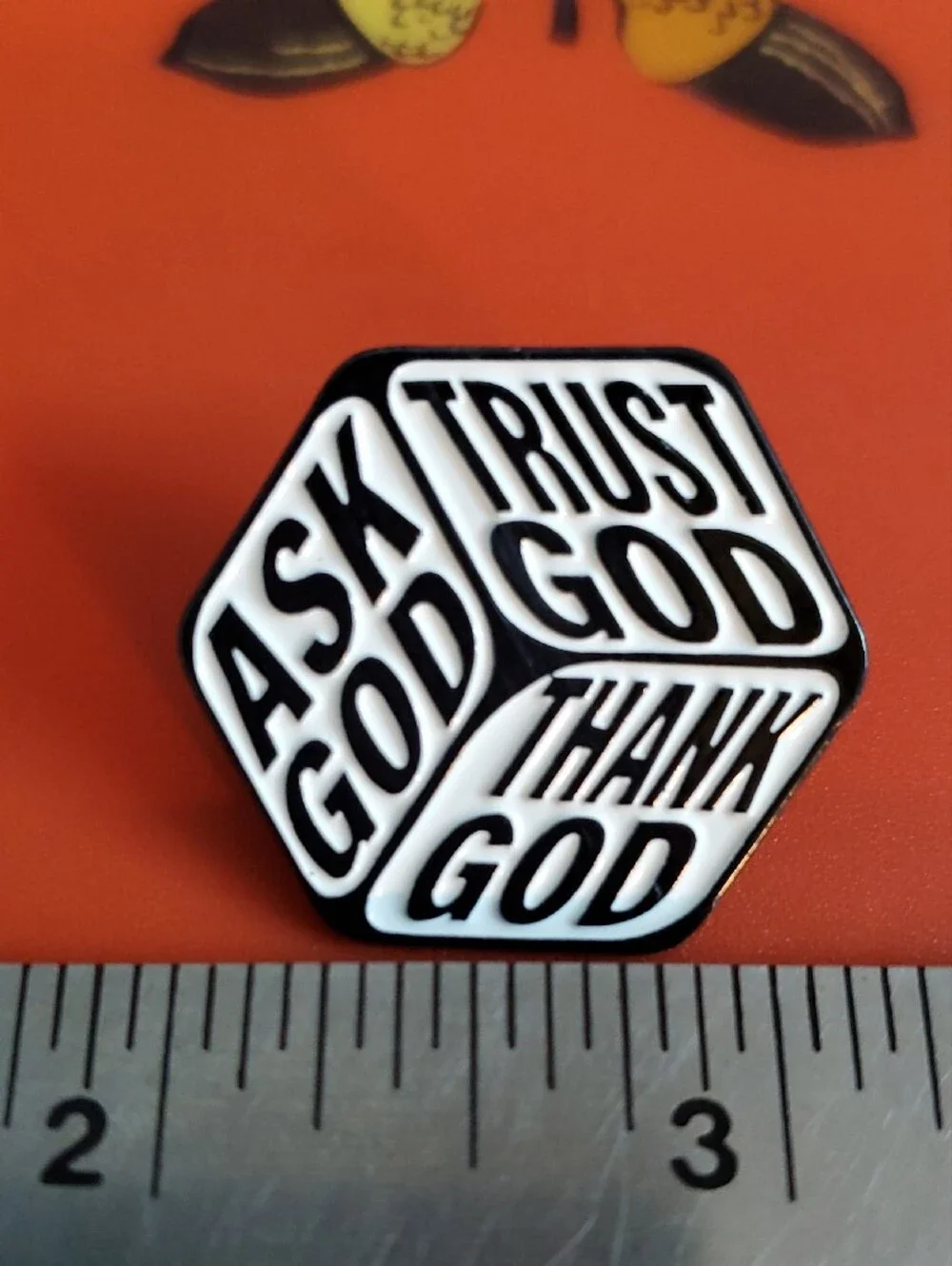 Faith Message Enamel Pin - Black & White